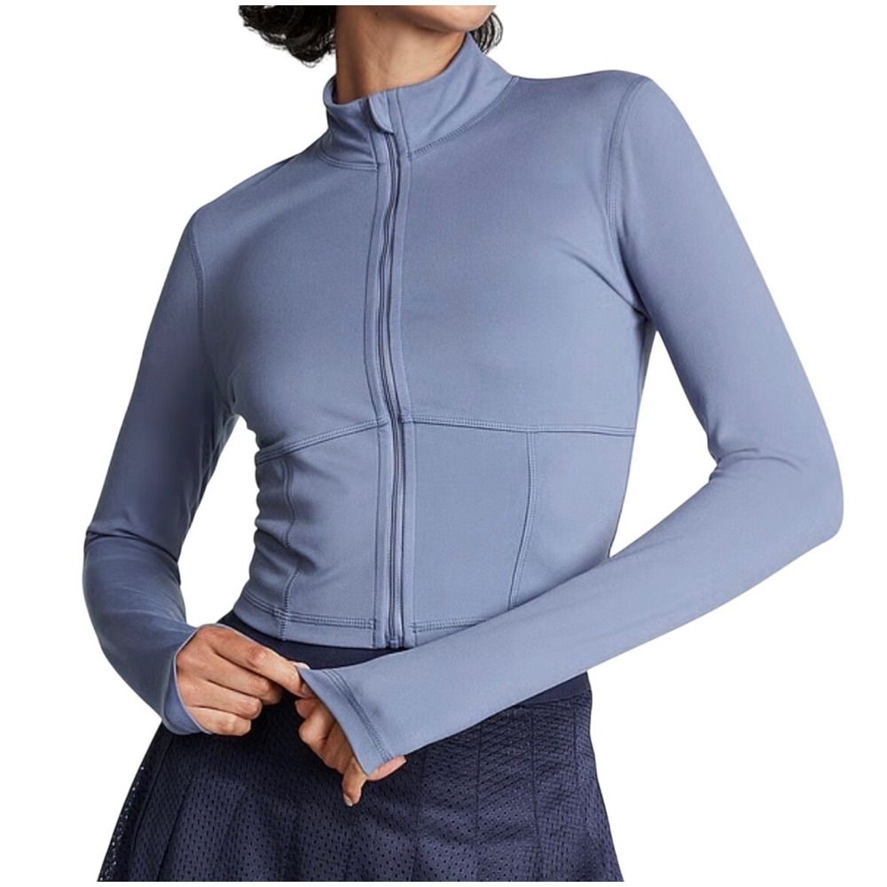 Pink Victoria's‎ Secret Active Full Zip Jacket Women's XXL Blue Athleisure Yoga